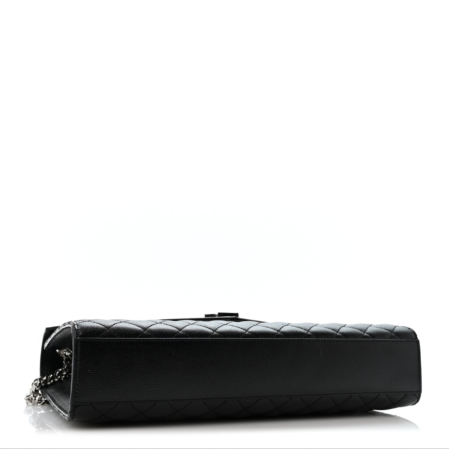 Saint Laurent Grain De Poudre Textured Mixed Matelasse Large Triquilt Monogram Satchel Black 4 of 11