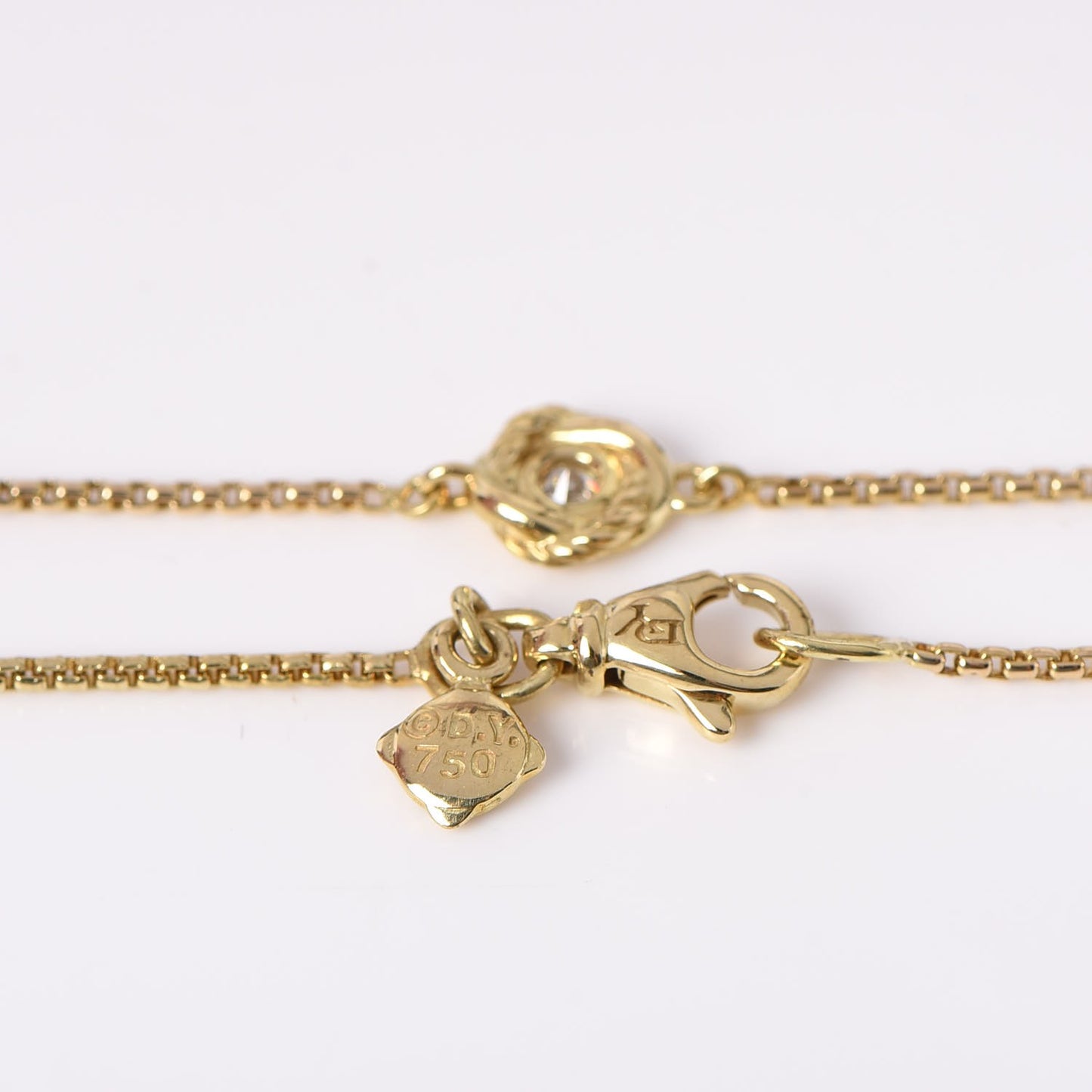 18K Yellow Gold Diamond Infinity Necklace