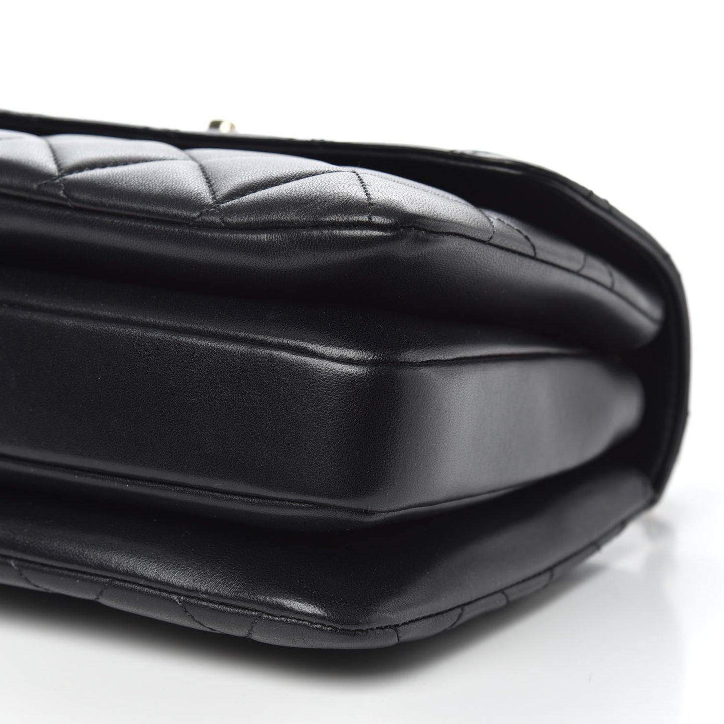 Lambskin Quilted Small Trendy CC Dual Handle Flap Bag Black