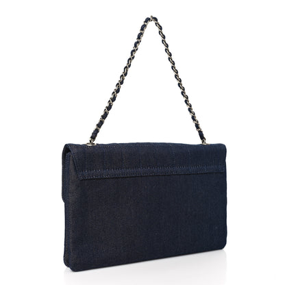Chanel Denim Chocolate Bar Mademoiselle Flap Blue 3 of 9