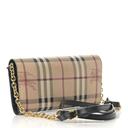 Burberry Haymarket Check Henley Wallet On Chain Black 3 of 13
