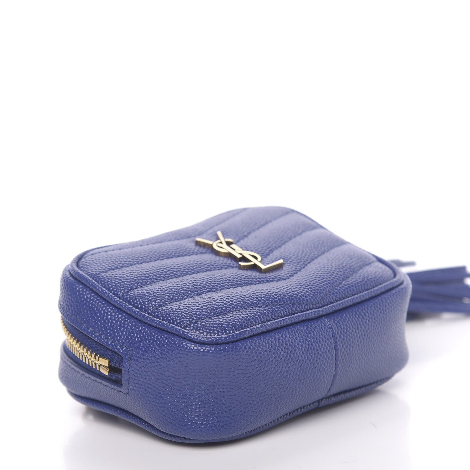 Saint Laurent Grain De Poudre Matelasse Monogram Baby Lou Camera Bag Sapphire Blue 8 of 10
