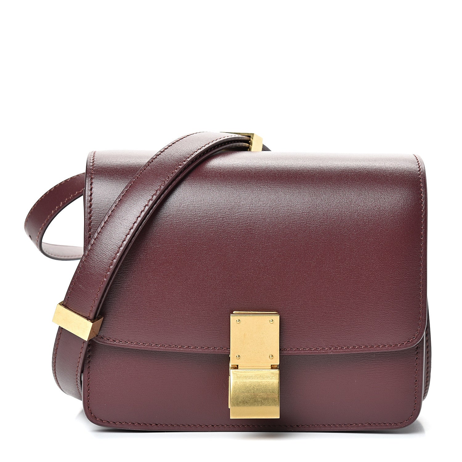 Celine Box Calfskin Small Classic Box Flap Bag Burgundy 1 of 9