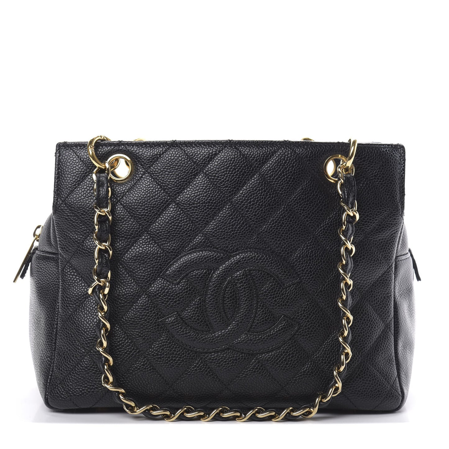 Caviar Quilted Petit Timeless Tote PTT Black