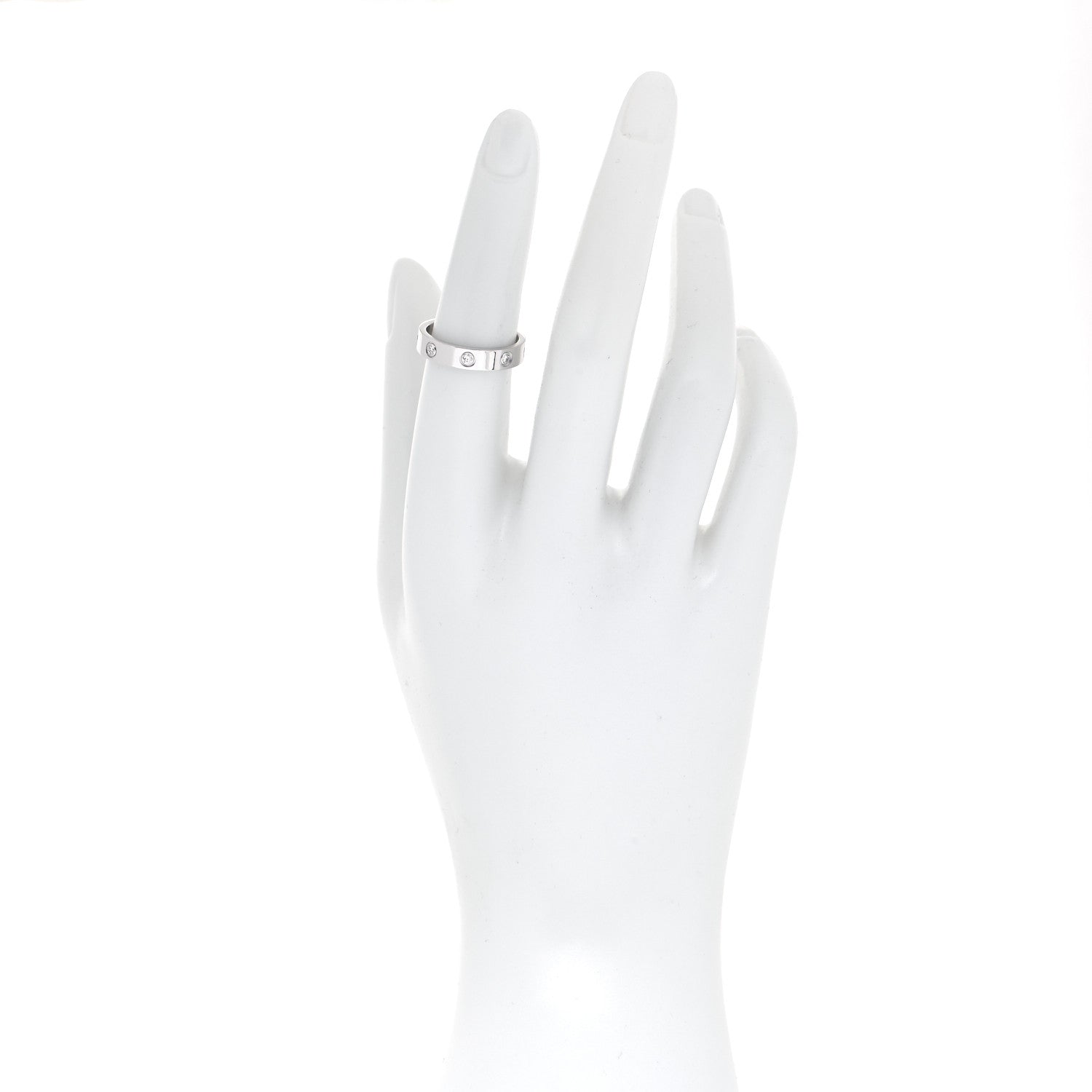 Cartier 18K White Gold 8 Diamond 4mm Wedding Band LOVE Ring 52 6 2 of 4