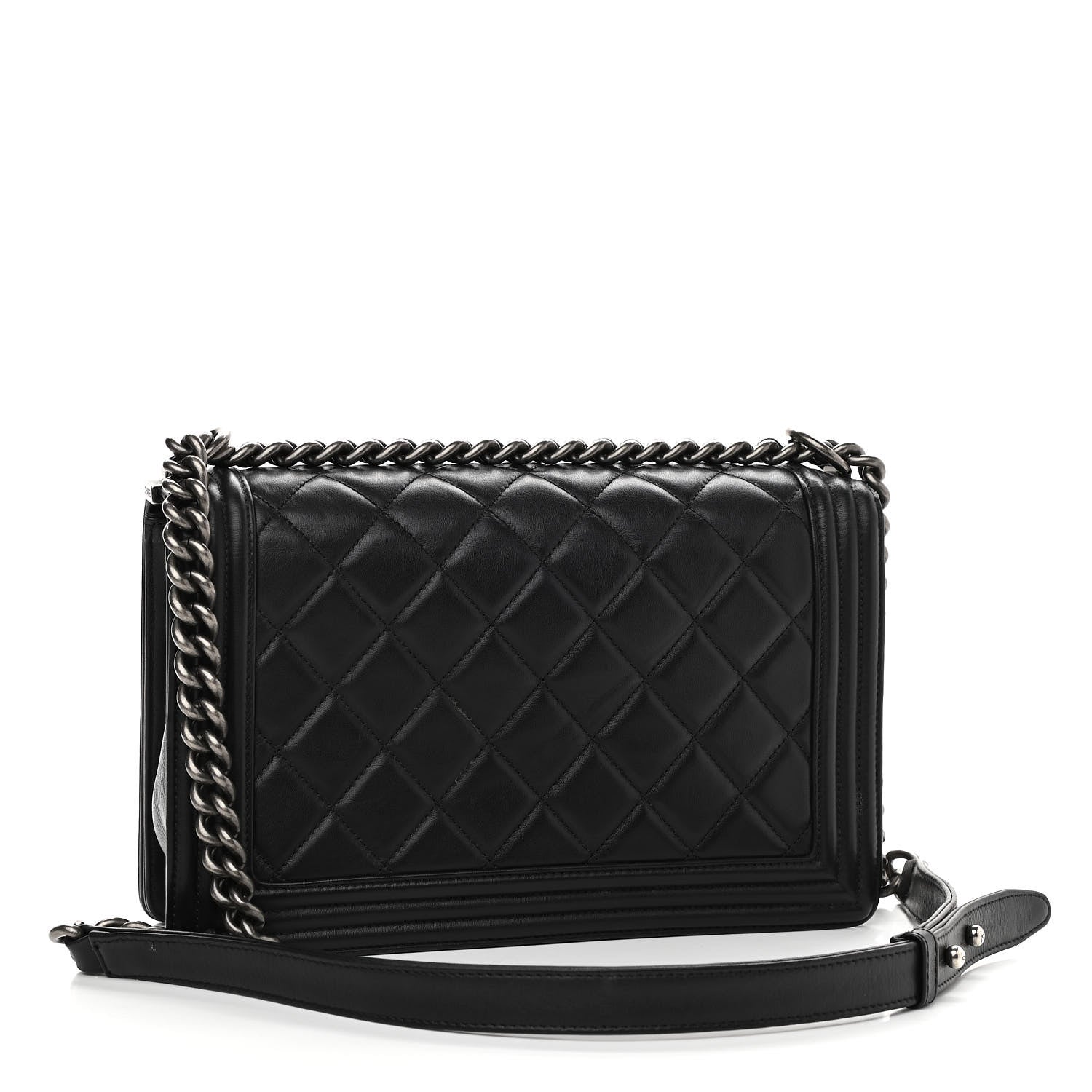 Chanel Lambskin Quilted Medium Boy Flap Black 2 of 14