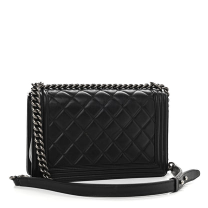 Chanel Lambskin Quilted Medium Boy Flap Black 2 of 14