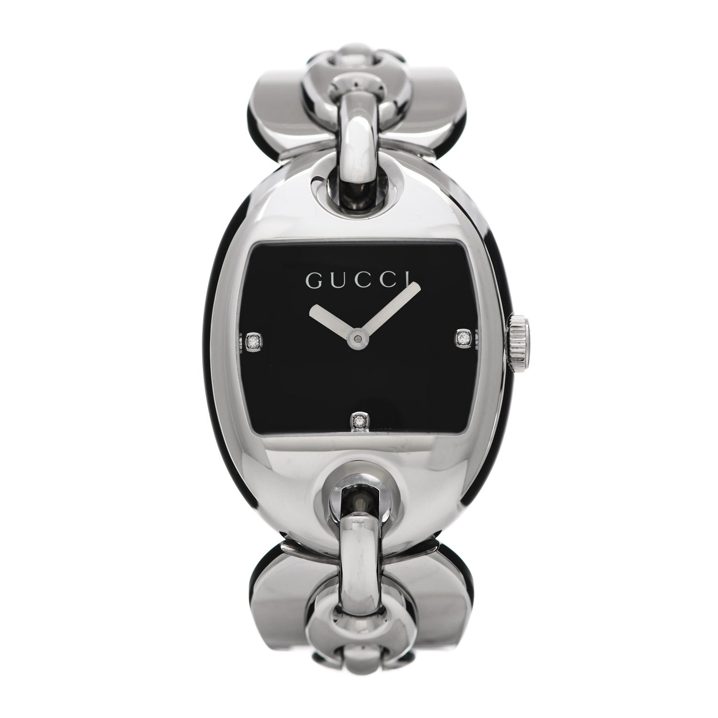 Stainless Steel Diamond 32mm Marina Quartz Watch Black