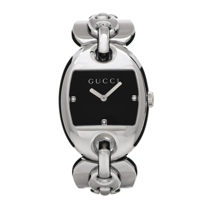 Gucci Stainless Steel Diamond 32mm Marina Quartz Watch Black 1 of 5