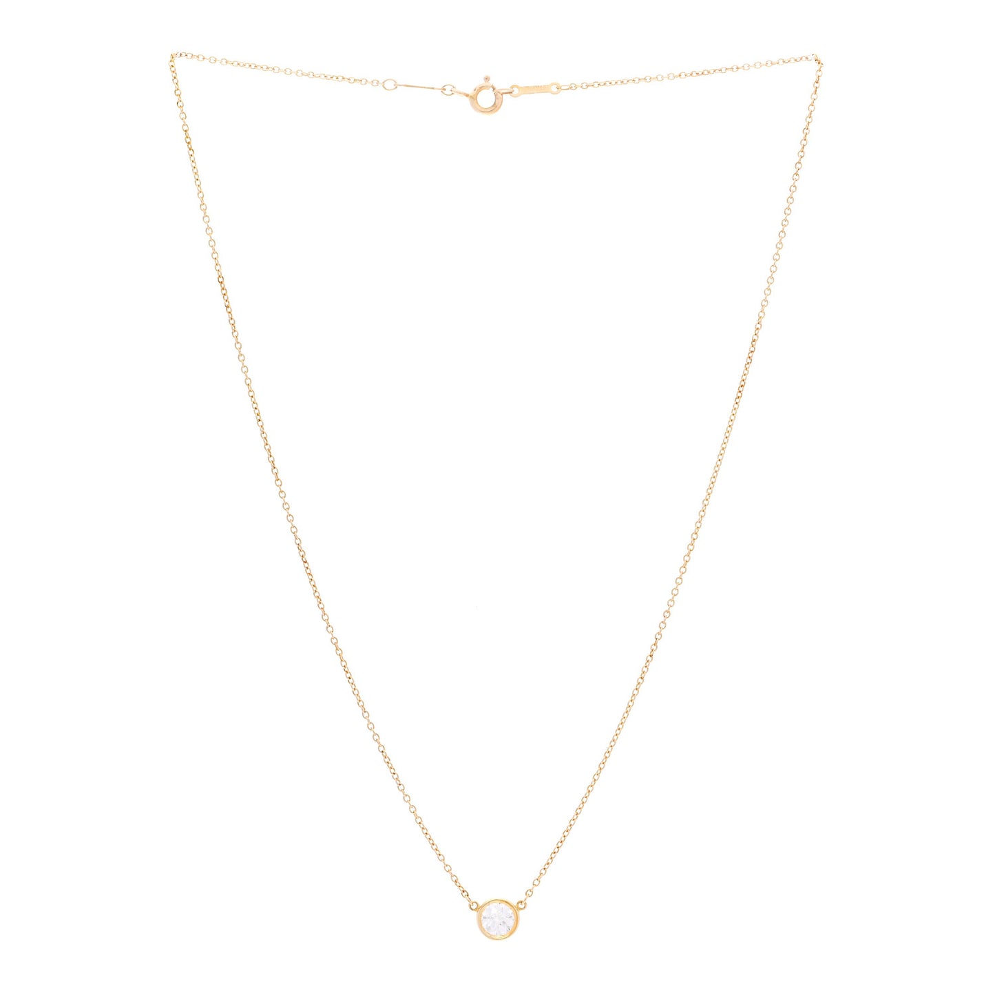 18K Yellow Gold Diamond .45ct Elsa Peretti Diamonds by the Yard Pendant Necklace