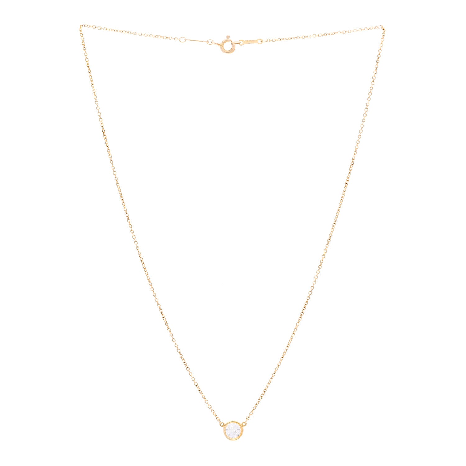 Tiffany 18K Yellow Gold Diamond .45ct Elsa Peretti Diamonds by the Yard Pendant Necklace 3 of 8