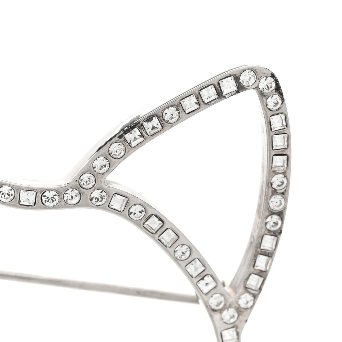 Strass Crystal Emoji Choupette Cat Brooch Silver