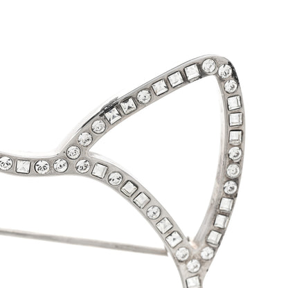 Chanel Strass Crystal Emoji Choupette Cat Brooch Silver 6 of 7