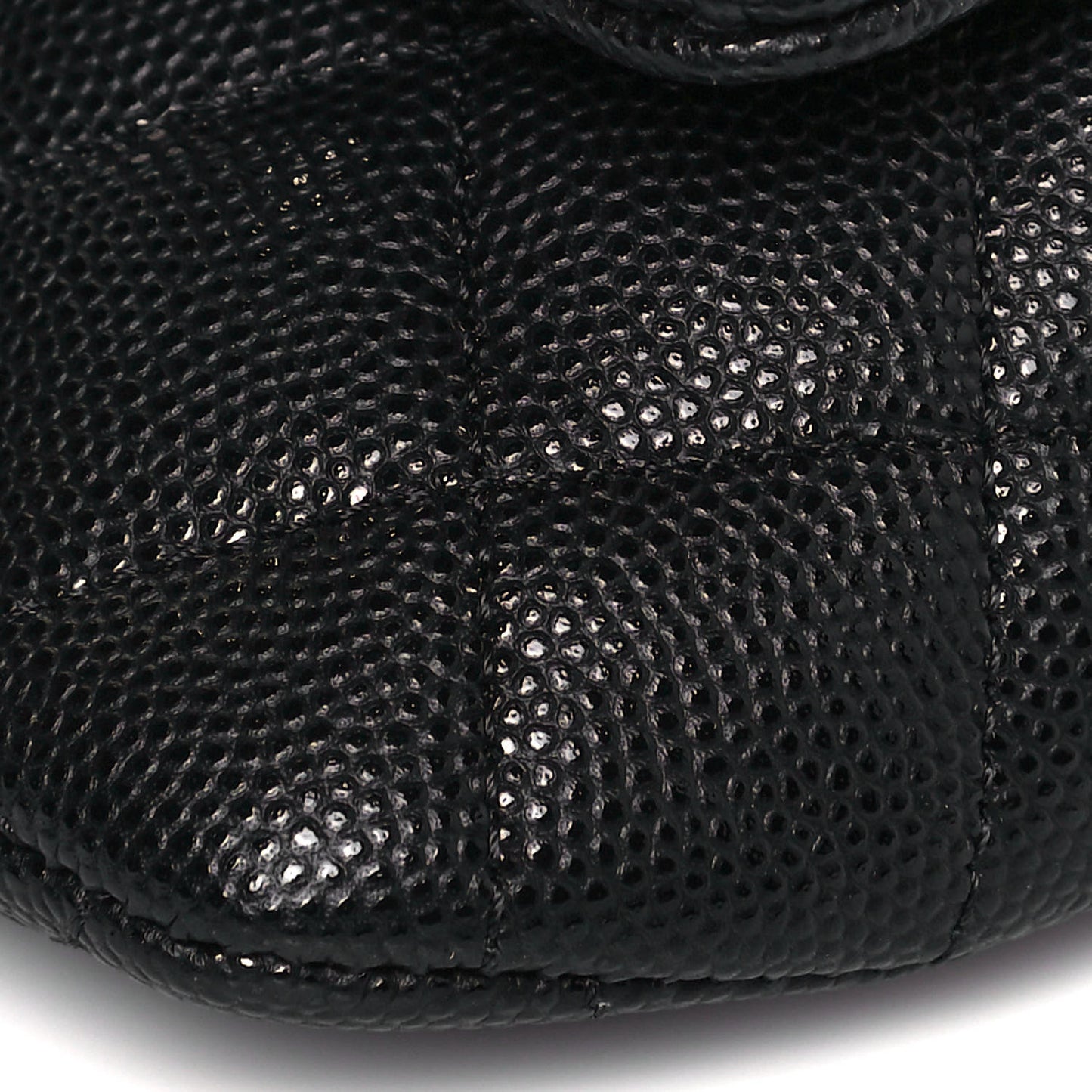 Caviar Quilted Glasses Case With Chain Black