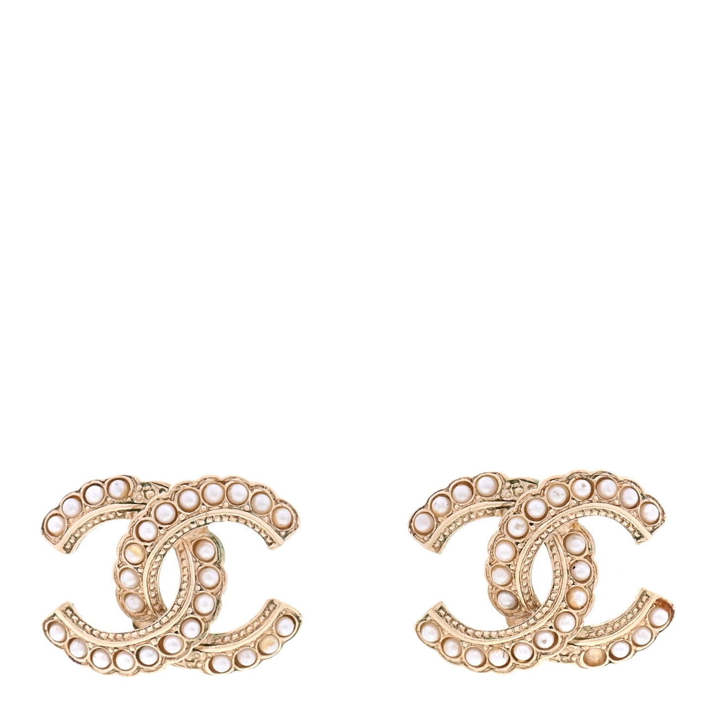 Pearl CC Earrings Light Gold