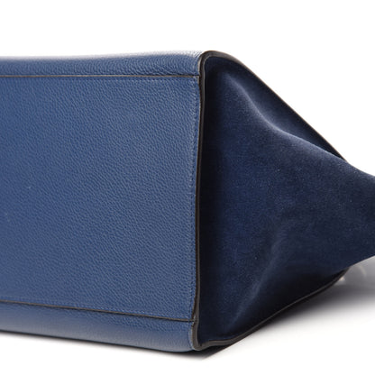 Celine Drummed Calfskin Suede Medium Trapeze Navy 7 of 9