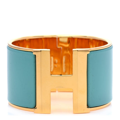 Hermes Enamel Extra Wide Clic Clac H Bracelet PM Emeraude 1 of 4