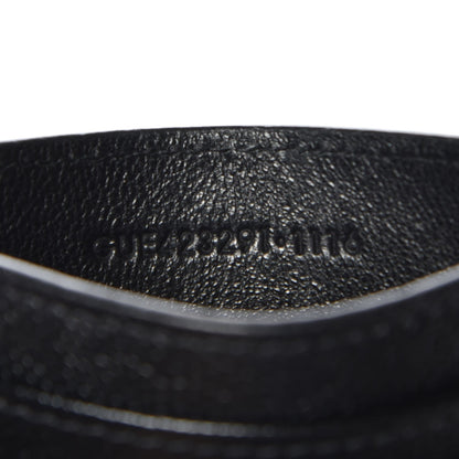 Saint Laurent Grain De Poudre Matelasse Chevron Monogram Credit Card Case Black 8 of 9
