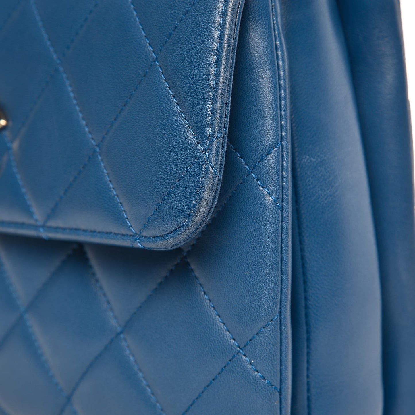 Lambskin Quilted Small Trendy CC Flap Dual Handle Bag Blue