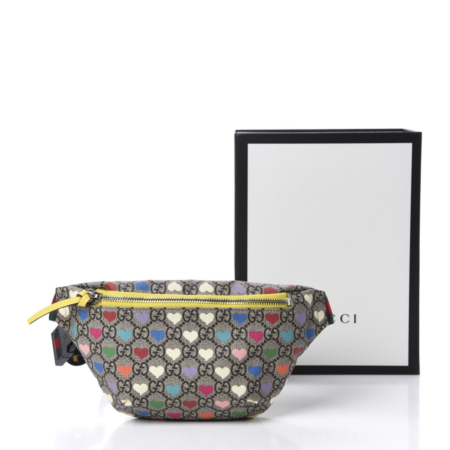 Gucci Soft GG Supreme Monogram Hearts Web Childrens Belt Bag Beige Ebony Multicolor Freesia 10 of 10