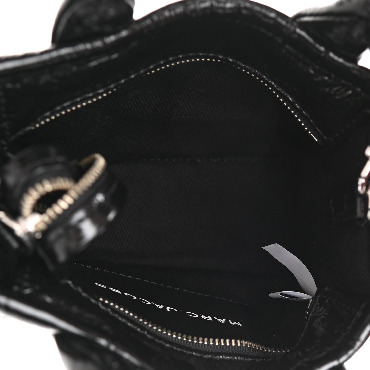 Marc Jacobs Shiny Crinkled Lambskin Micro The Tote Bag Black 5 of 9