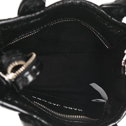 Marc Jacobs Shiny Crinkled Lambskin Micro The Tote Bag Black 5 of 9