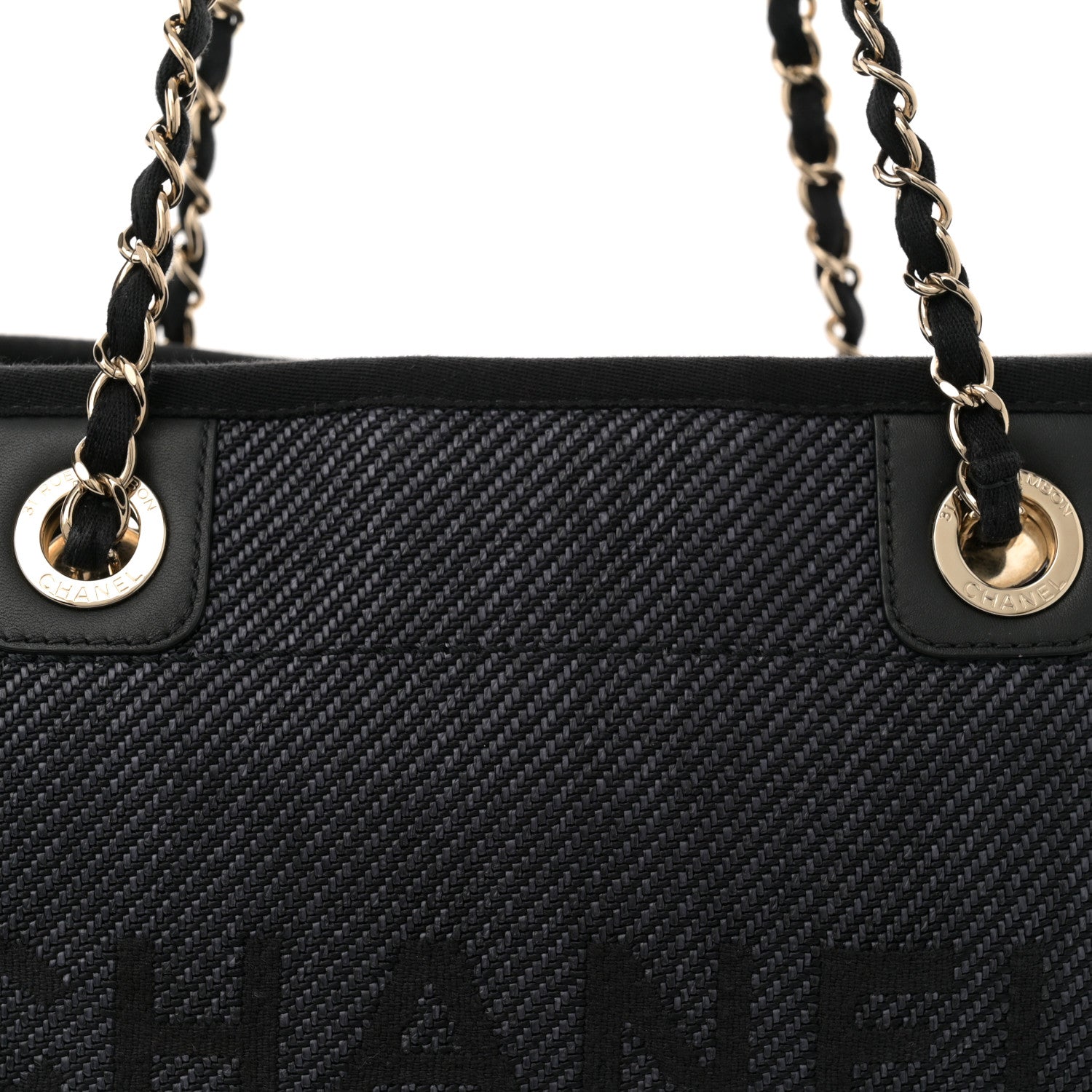 Chanel Mixed Fibers Calfskin Small Deauville Tote Black 7 of 12