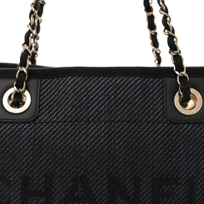 Chanel Mixed Fibers Calfskin Small Deauville Tote Black 7 of 12