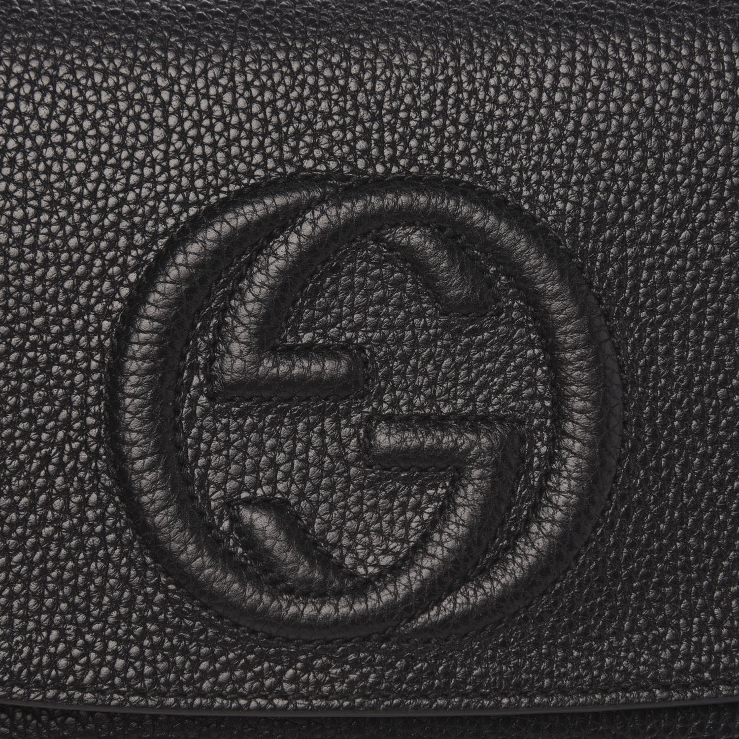 Gucci Pebbled Calfskin Medium Soho Flap Crossbody Black 8 of 10