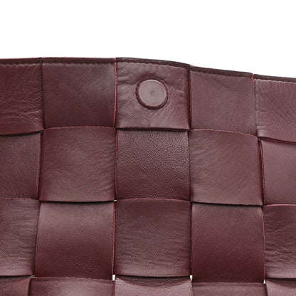 Bottega Veneta Grained Calfskin Maxi Intrecciato Cassette Crossbody Bag Bordeaux 13 of 13