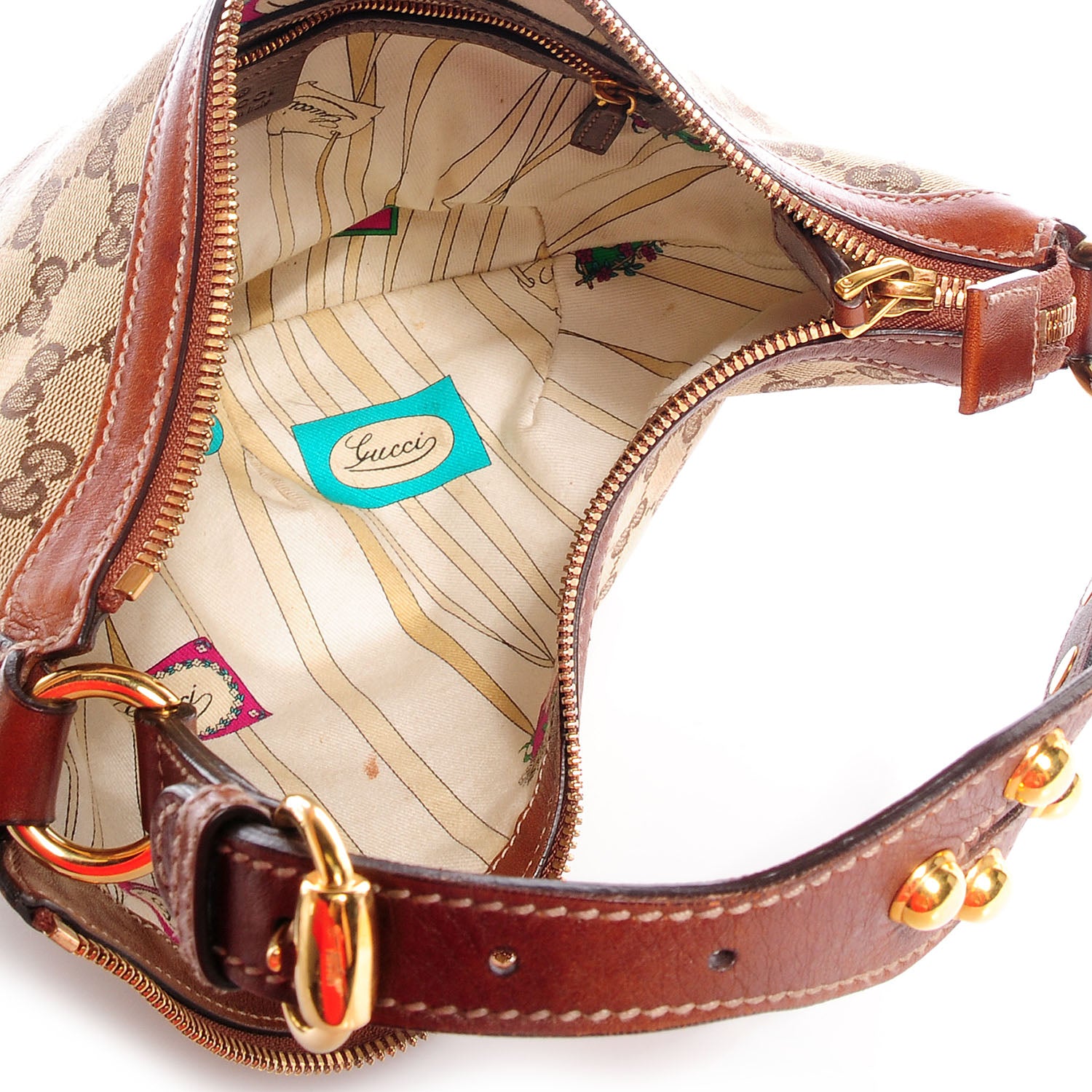 Gucci Monogram Biba Hobo Brown 6 of 8