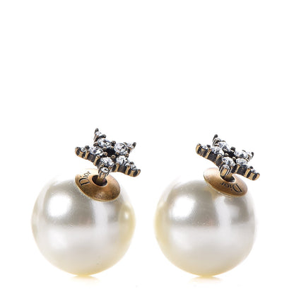 Christian Dior Pearl Crystal Star Mise En Dior Tribal Earrings 1 of 4