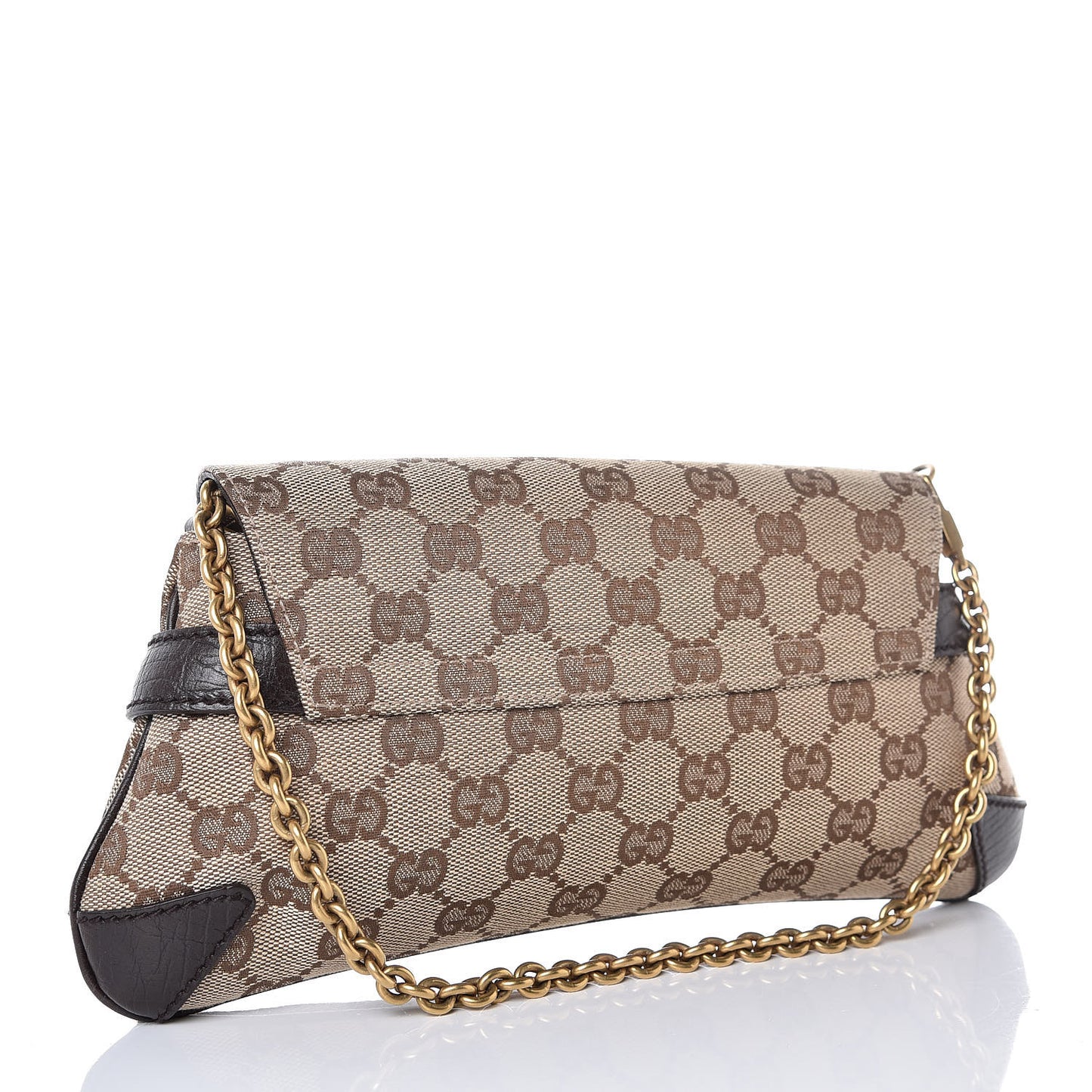 Monogram Horsebit Clutch Dark Brown