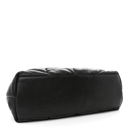 Saint Laurent Lambskin Quilted Medium Loulou Puffer Monogram Chain Satchel Black 4 of 12