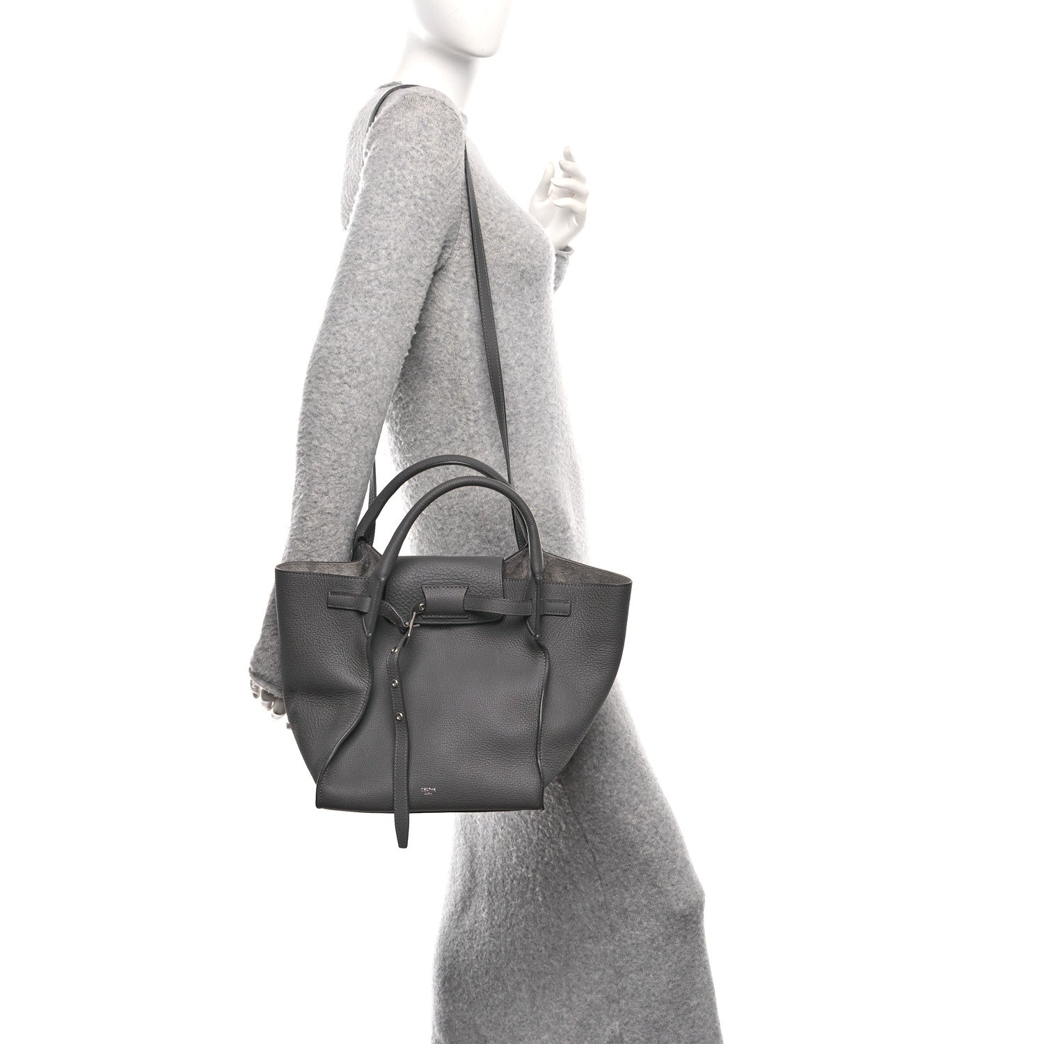 Celine Supple Calfskin Long Strap Small Big Bag Grey 2 of 10