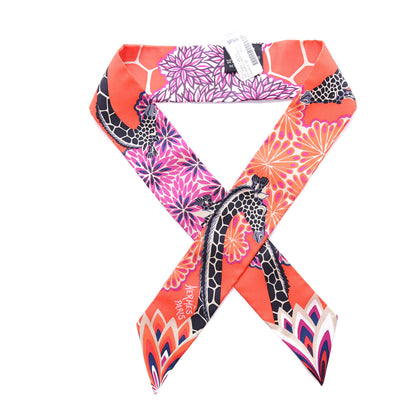 Hermes Silk The Three Graces Twilly Vermillion Fuchsia 1 of 4