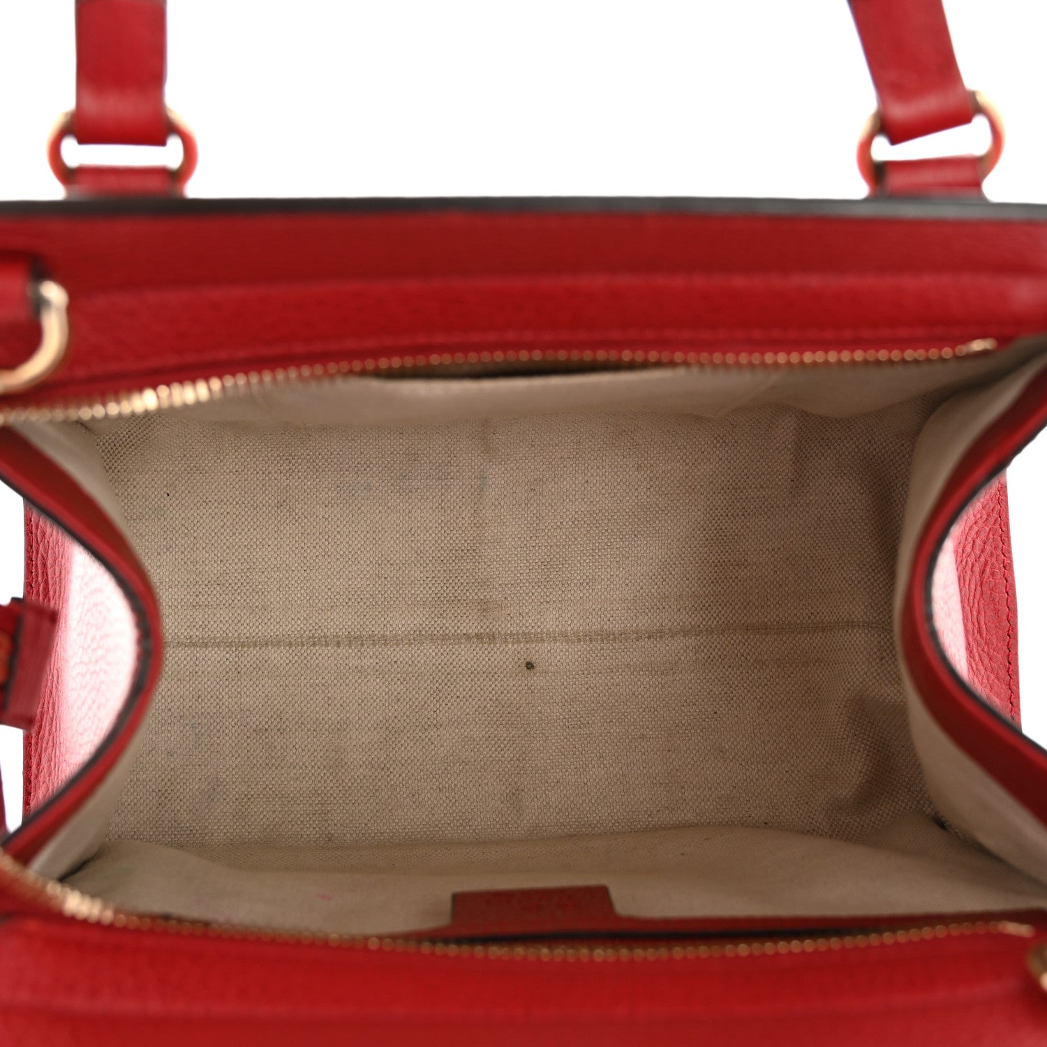 Gucci Dollar Calfskin Medium Soho Top Handle Satchel Hibiscus Red 5 of 16
