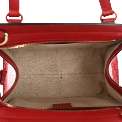 Gucci Dollar Calfskin Medium Soho Top Handle Satchel Hibiscus Red 5 of 16