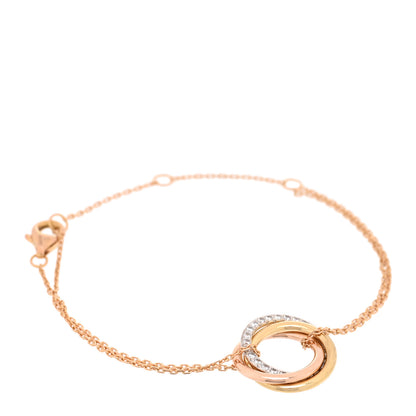 Cartier 18K Pink Yellow White Gold Diamond Trinity Bracelet 1 of 4