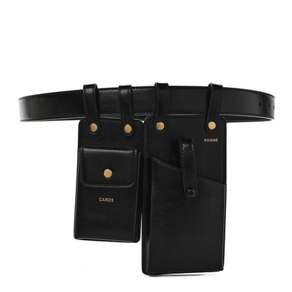 Fendi Vitello Glacier Utility Belt Pouch Black 1 of 8