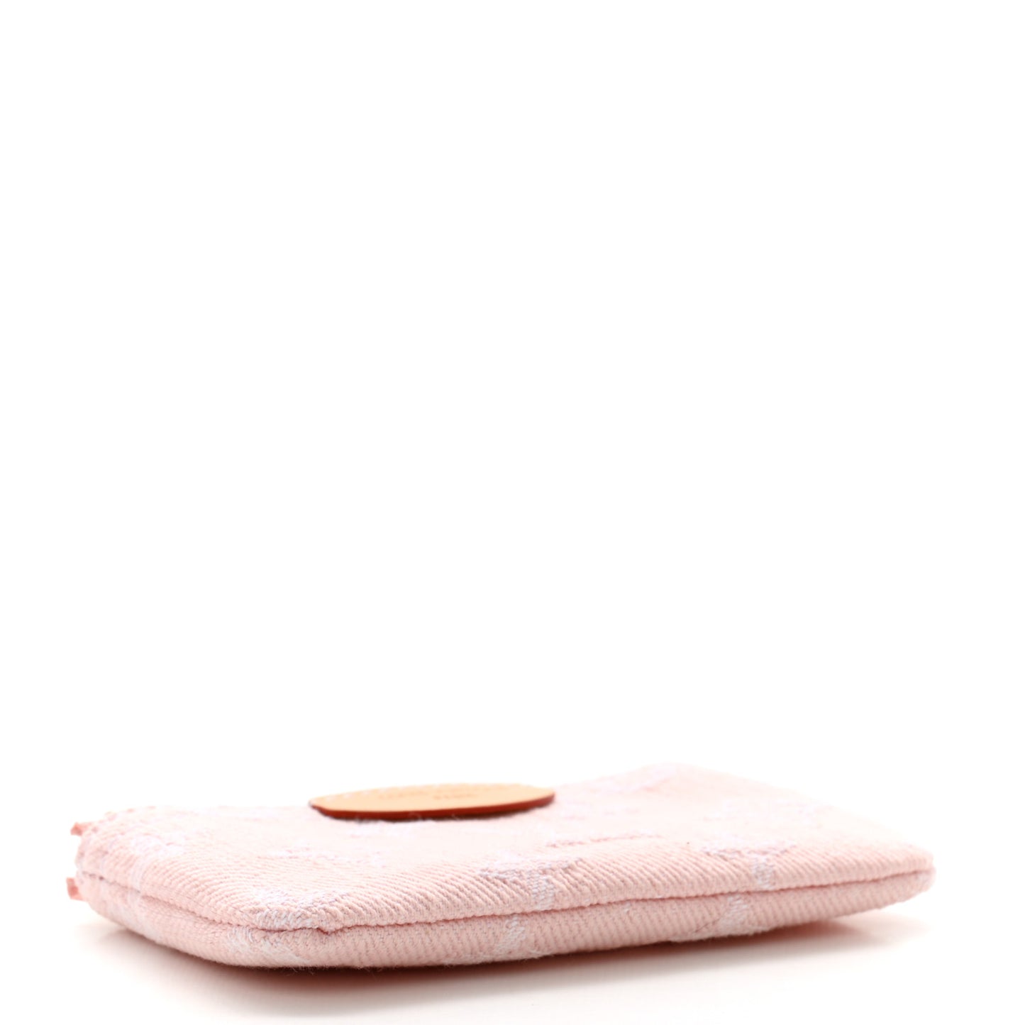Monogram Denim Key Pouch Washed Pink