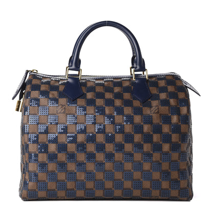 Louis Vuitton Damier Paillettes Speedy 30 Blue 1 of 10