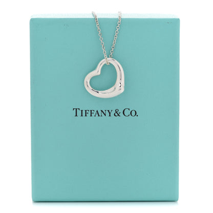 Tiffany Sterling Silver 22mm Elsa Peretti Open Heart Pendant Necklace 8 of 8