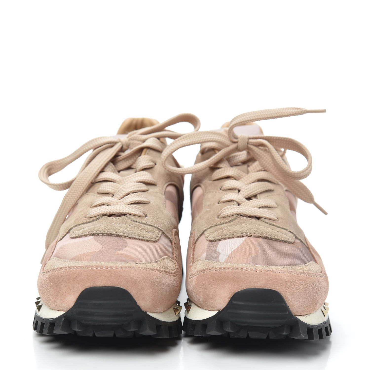Valentino Garavani Suede Nylon Camouflage Womens Soul Rockstud Sneakers 38 Multicolor 2 of 7