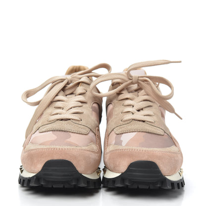 Valentino Garavani Suede Nylon Camouflage Womens Soul Rockstud Sneakers 38 Multicolor 2 of 7