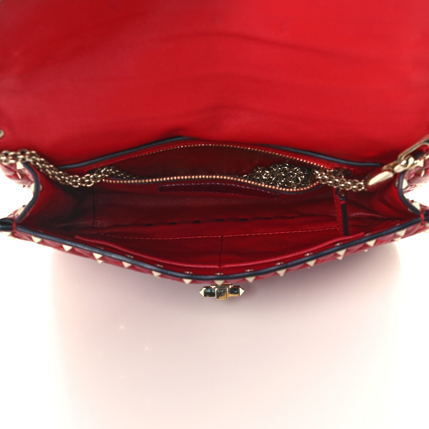 Valentino Garavani Nappa Medium Rockstud Spike Shoulder Bag Rosso Valentino 5 of 10