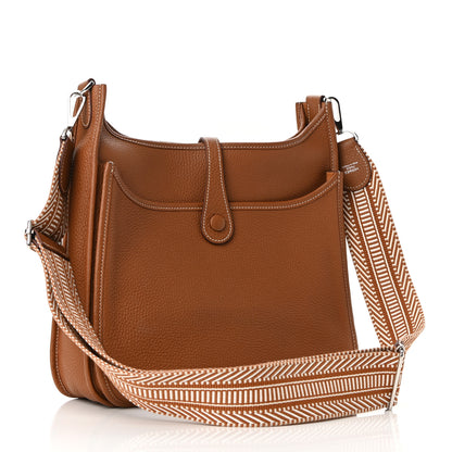 Hermes Taurillon Clemence Amazone Evelyne III PM Gold Ecru 3 of 10