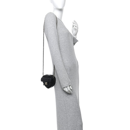 Chanel Lambskin Quilted CC In Love Heart Clutch With Chain Black 2 of 10