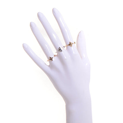 Louis Vuitton Monogram 3 Golds and Diamonds Idylle Ring Set 52 US 6 2 of 10