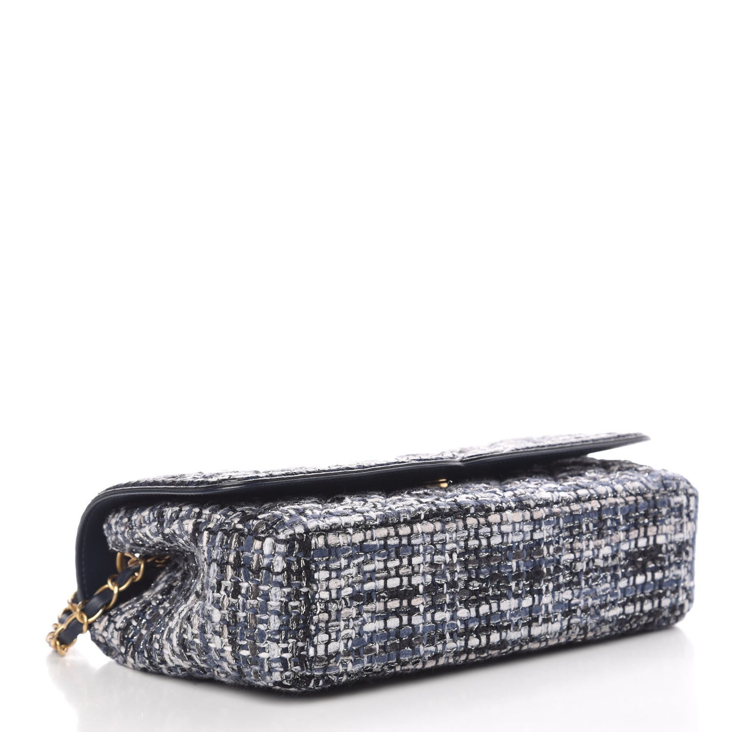 Tweed Watersnake Quilted Medium CC Filigree Flap Blue Black Ecru Silver